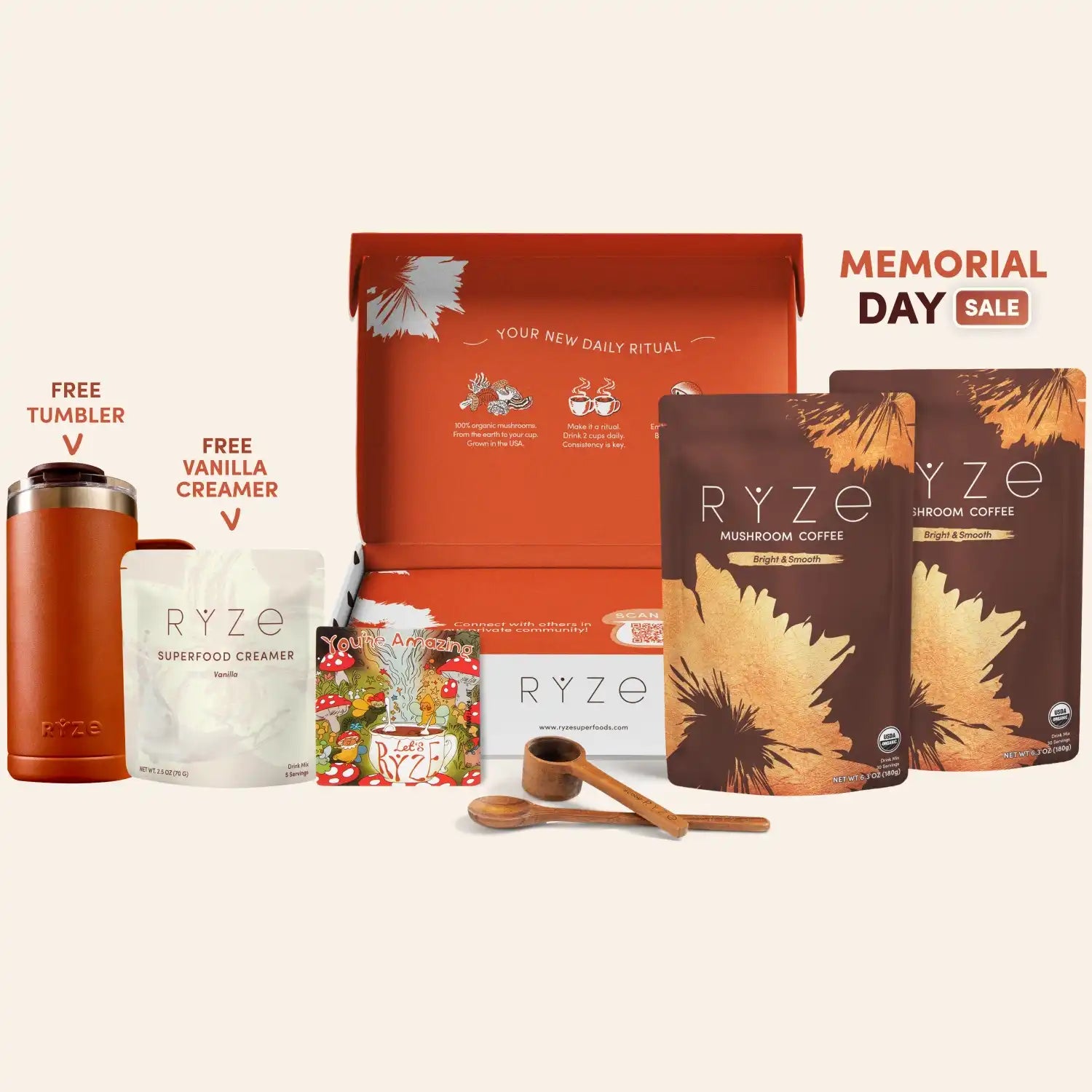 Mushroom Coffee Starter Kit (60 servings) - Low Caffeine
